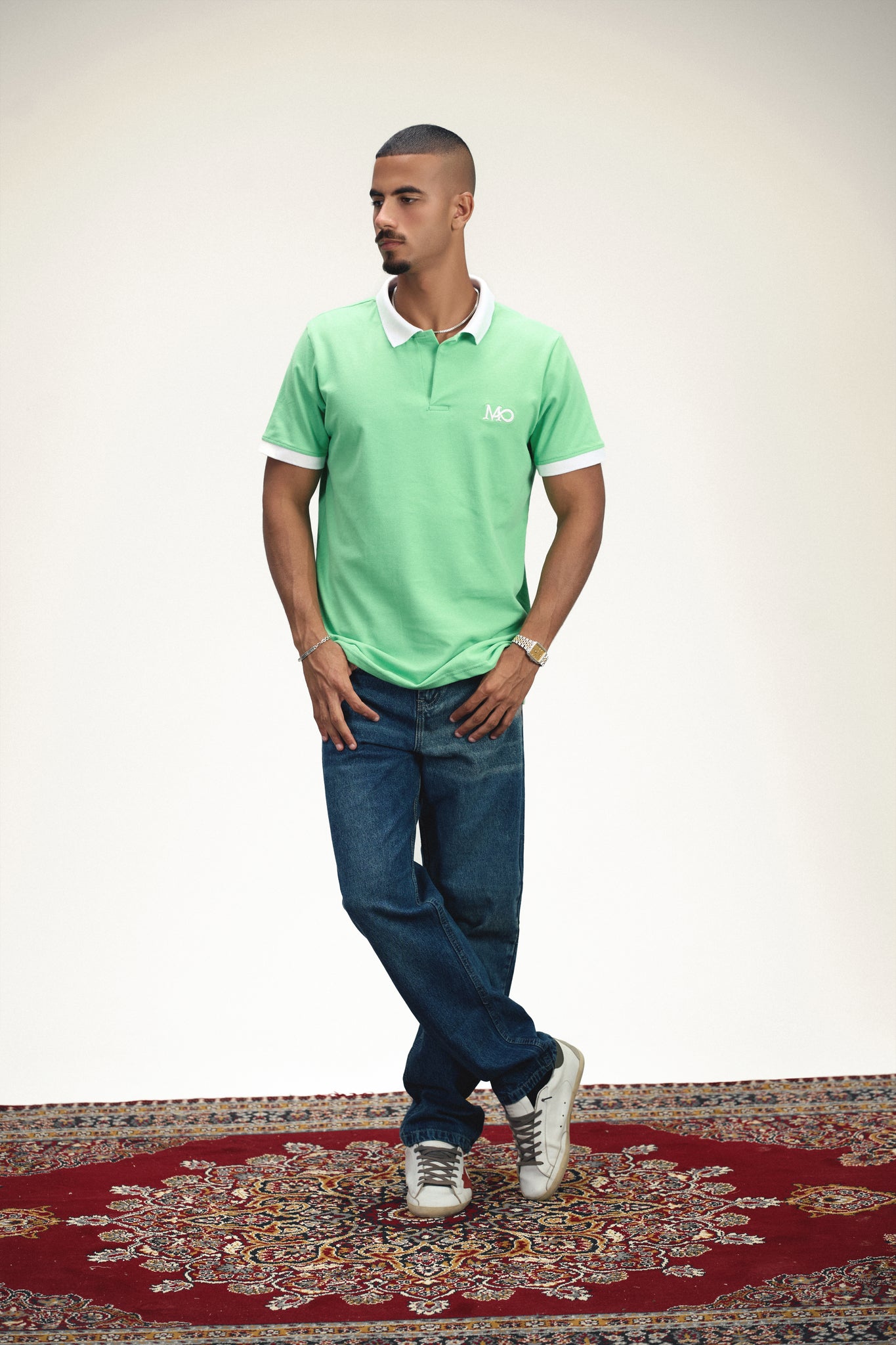 Marble Classic Polo Shirt - Mint Green