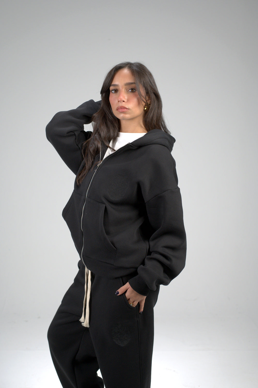 Black Boxy Embroidered Set