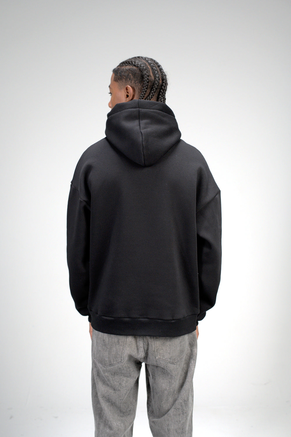 Black Plain Oversized Hoodie