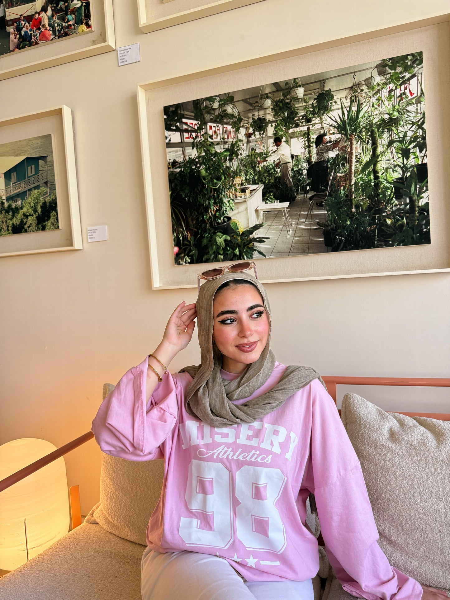 The Misery Athletics Oversized Pink Long Sleeve T-Shirt