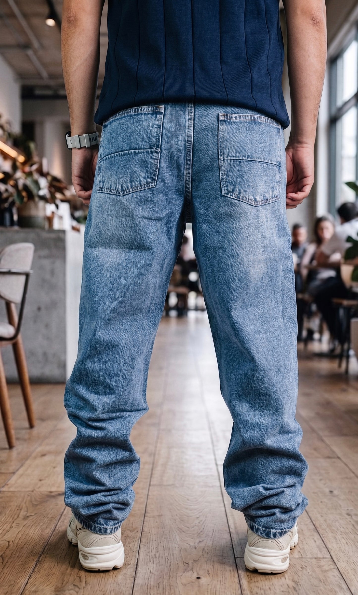 Baggy Denim Jeans - Ice Blue