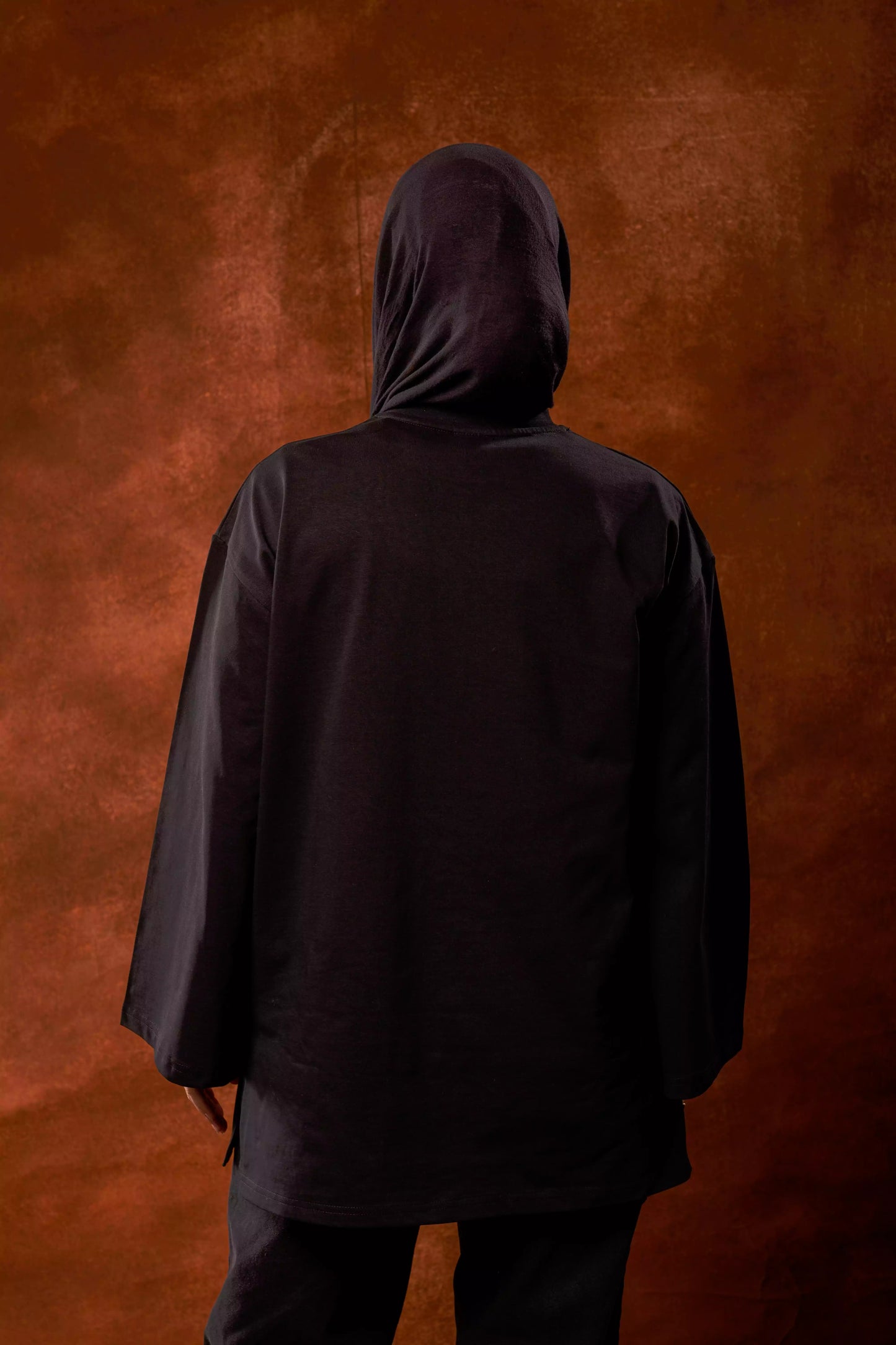 Plain Black long sleeves oversized T-shirt
