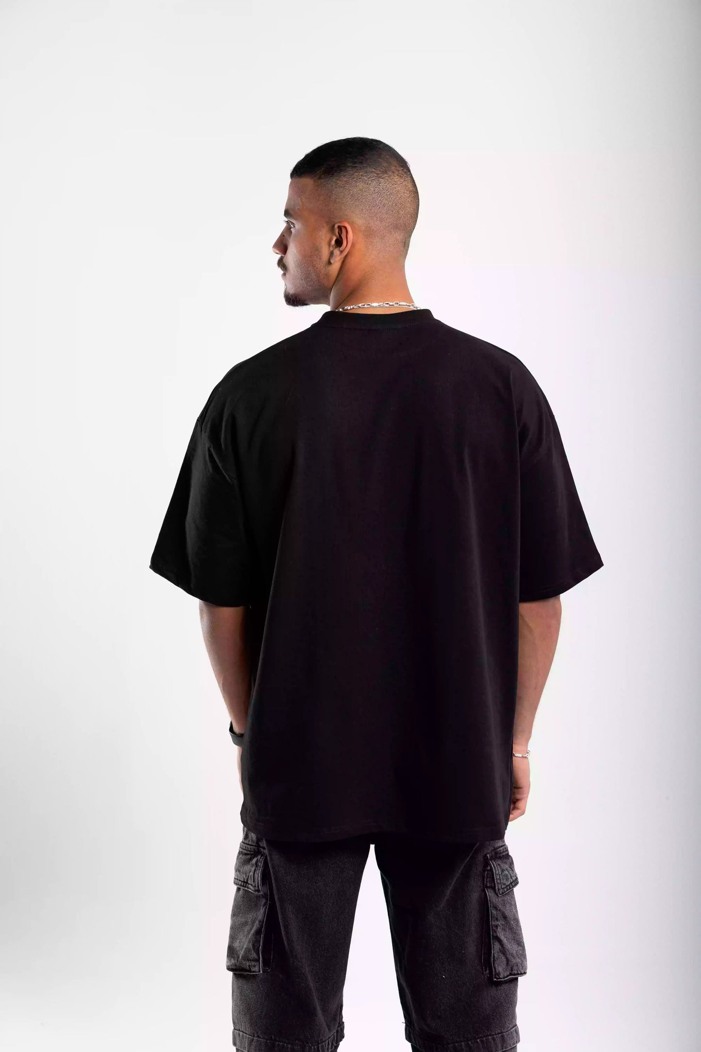 Printed Black RUGGED oversized T-shirt