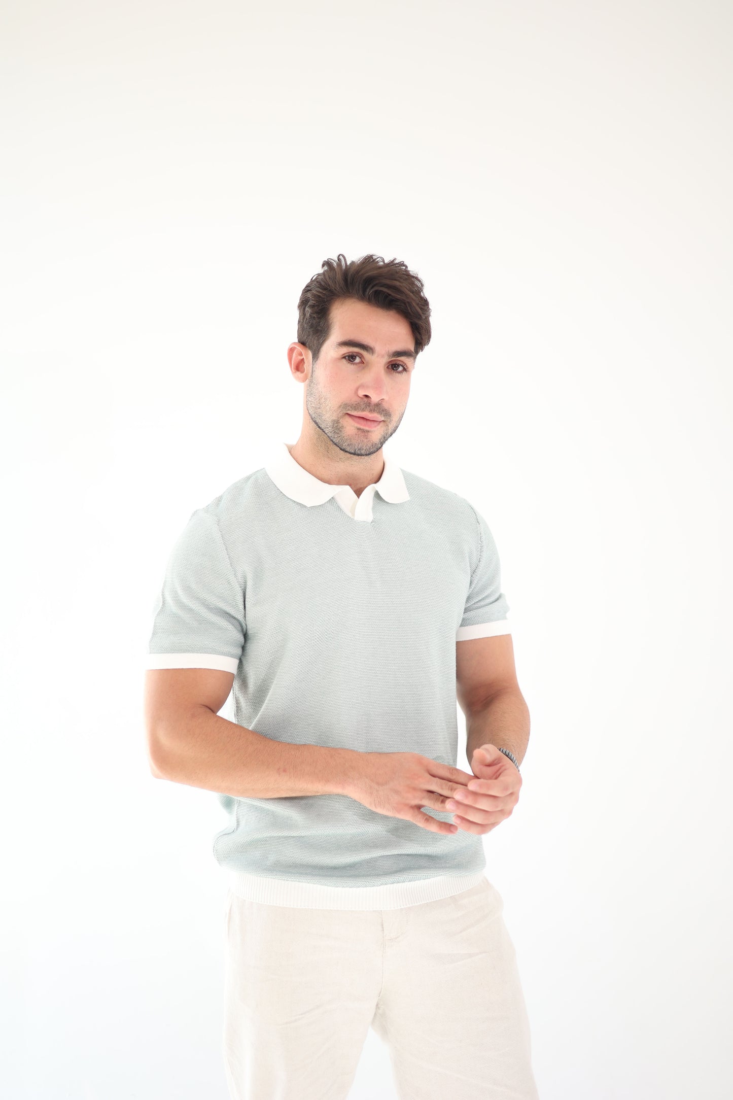 Cool Mint Knitted Polo