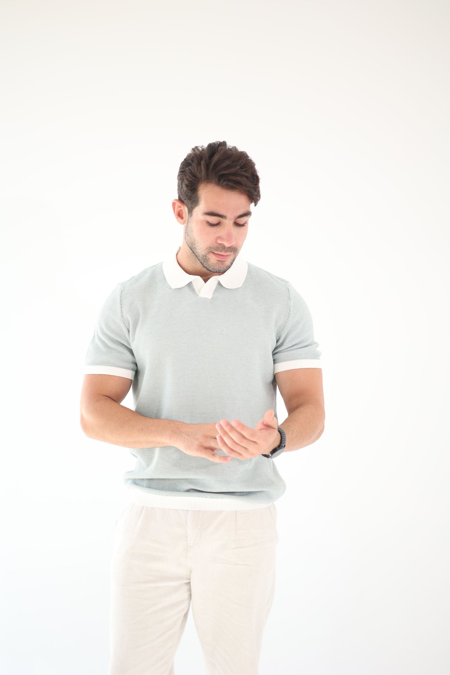 Cool Mint Knitted Polo