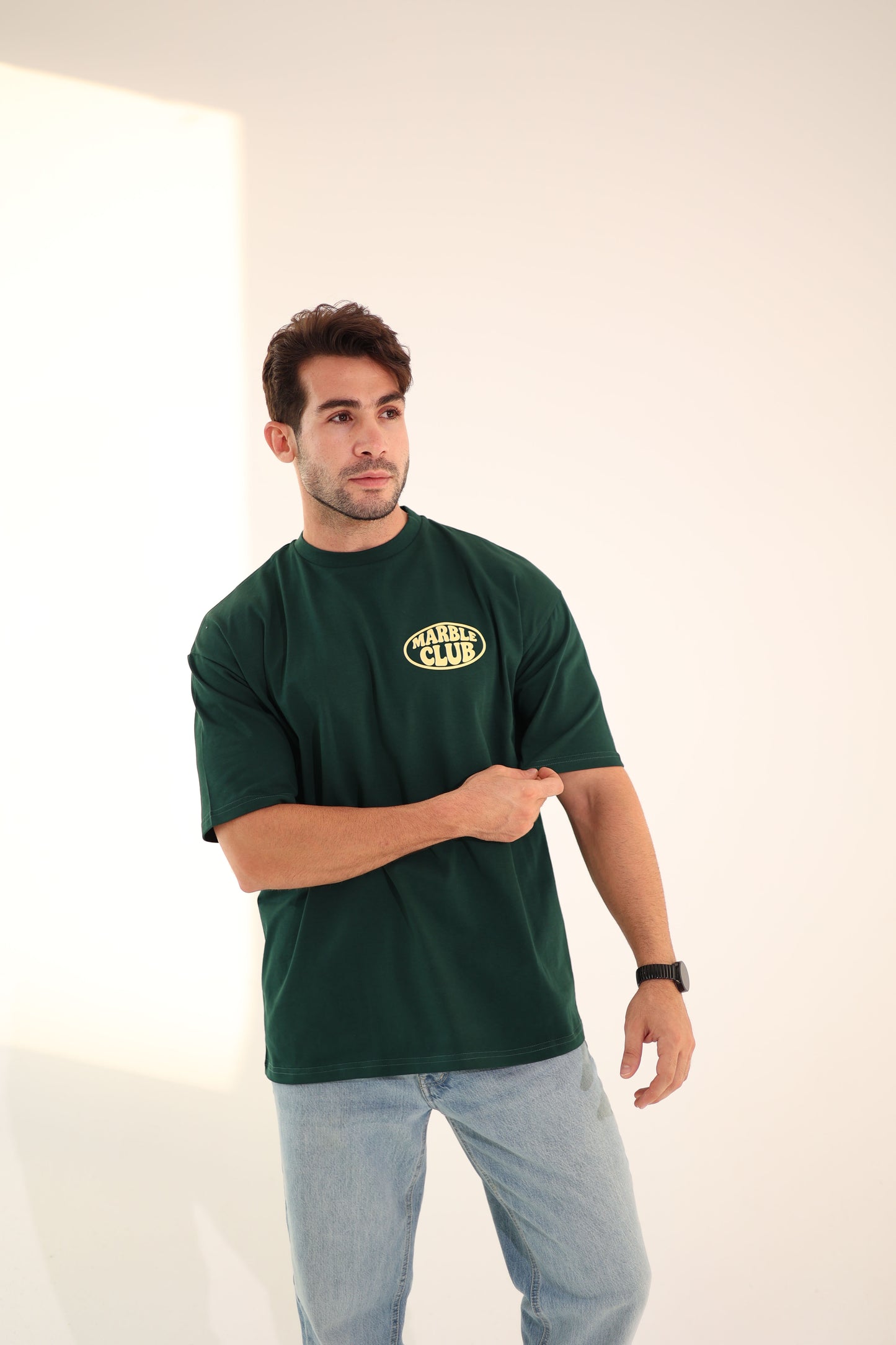 Printed Dark Green oversized T-shirt