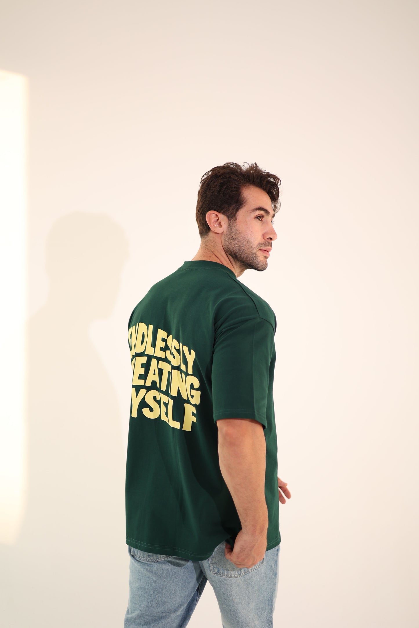 Printed Dark Green oversized T-shirt