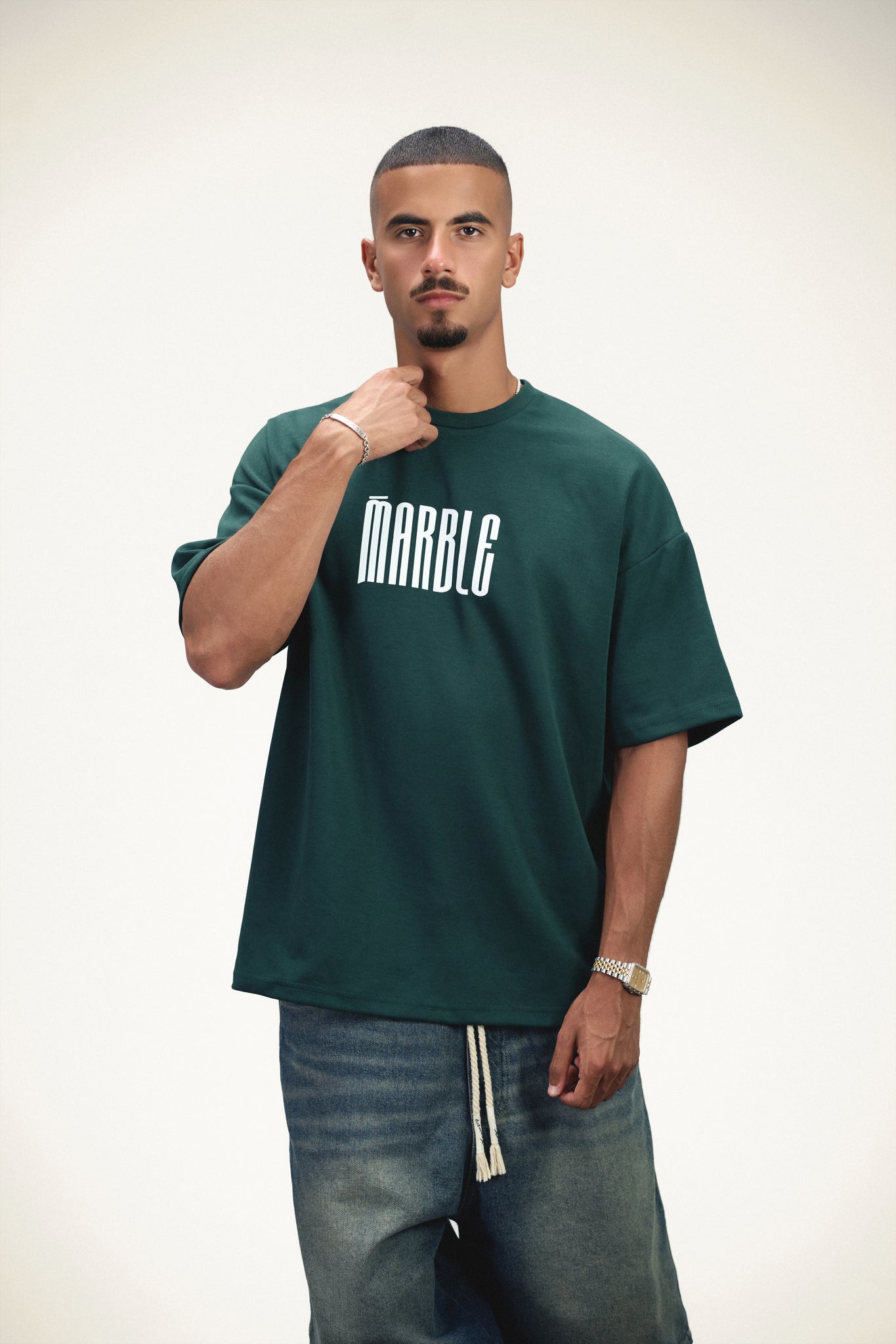 Marble Serpent Oversized T-Shirt - Dark Green {pre-order}