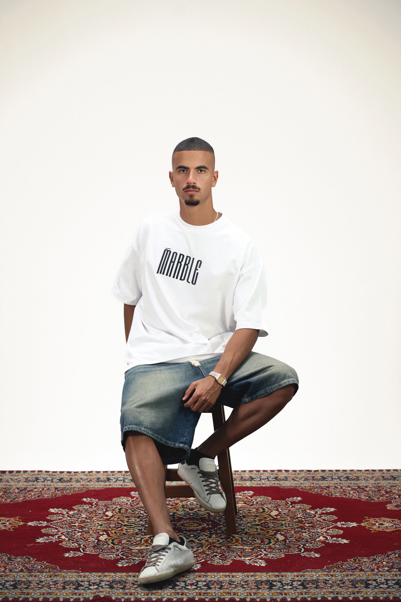 Marble Scorpion Oversized T-Shirt - White {pre-order}