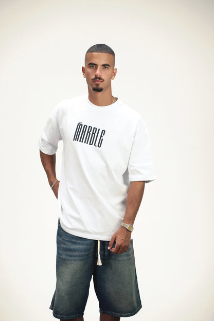 Marble Scorpion Oversized T-Shirt - White {pre-order}