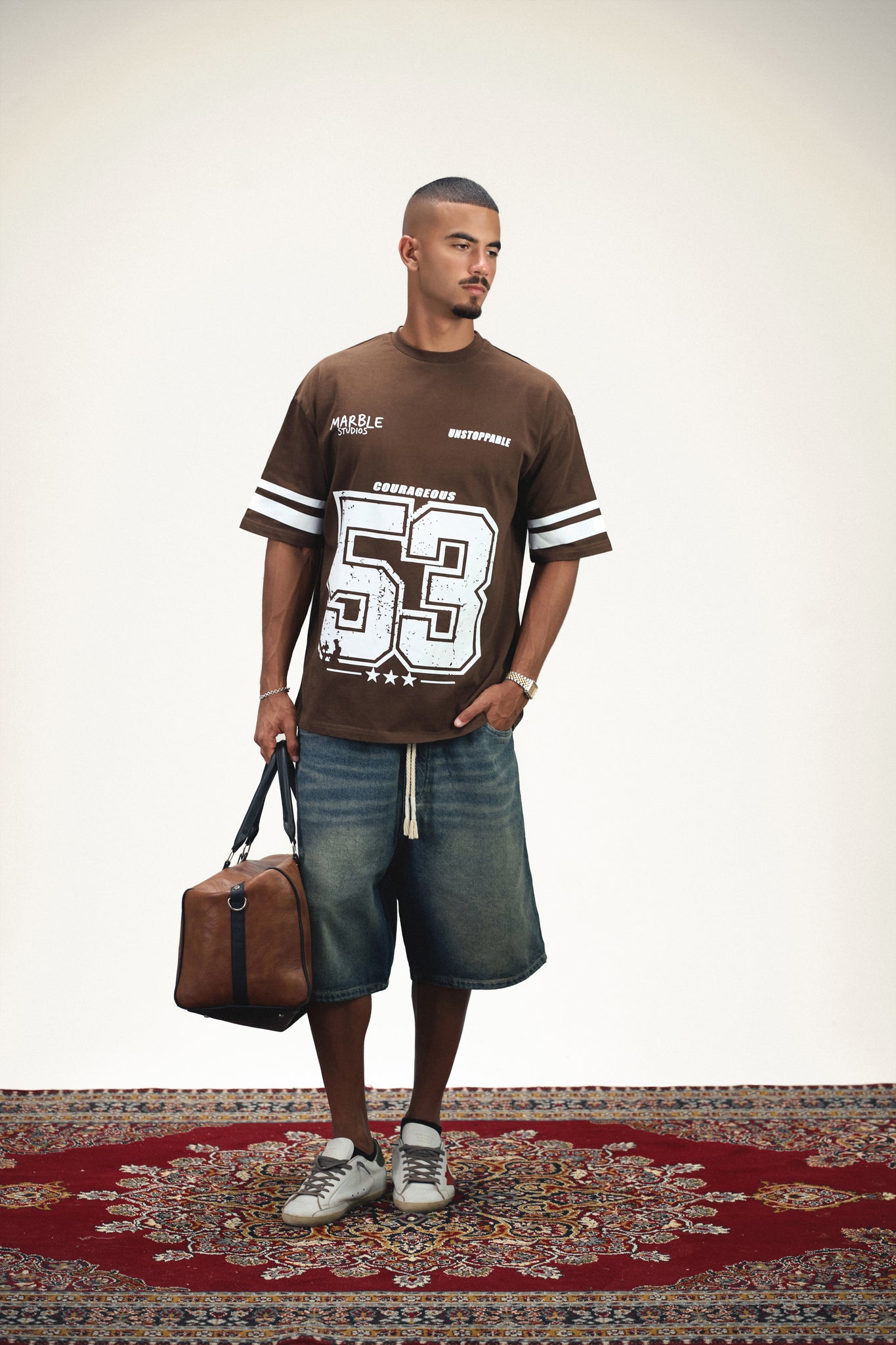 Vintage '53 Graphic Oversized Tee - Brown