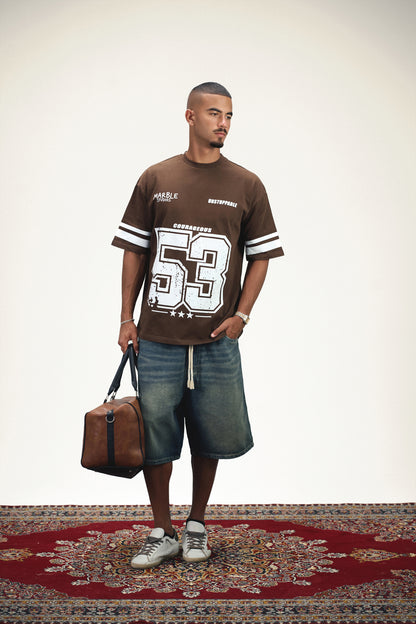 Vintage '53 Graphic Oversized Tee - Brown