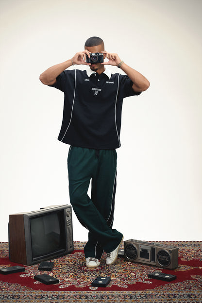Marble Unstoppable Oversized Polo - Black