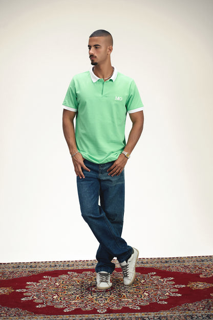 Marble Classic Polo Shirt - Mint Green