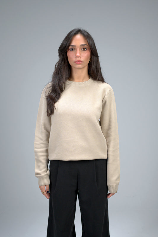 knitted beige sweater
