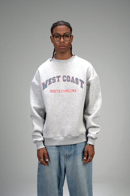 Grey “WEST COAST” Printed Oversized Sweatshirt