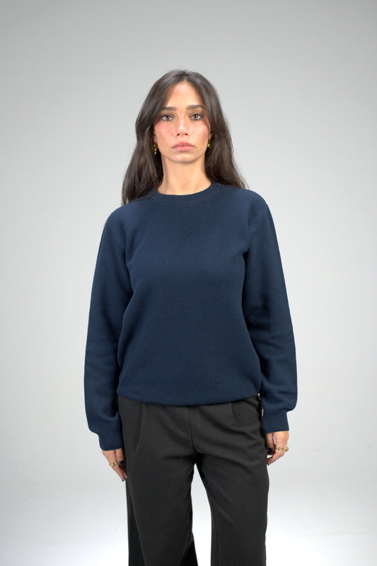 knitted Dark Blue sweater