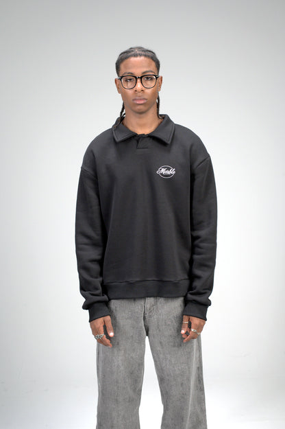 Black “Marble Logo” Oversized Sweatshirt