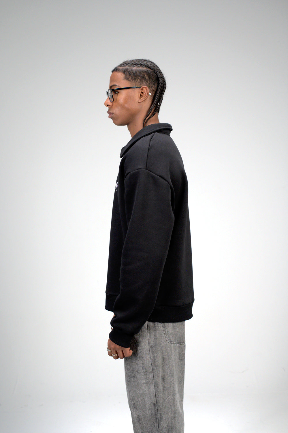 Black “Marble Logo” Oversized Sweatshirt