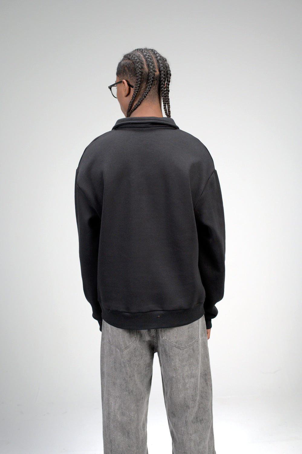 Black “Marble Logo” Oversized Sweatshirt