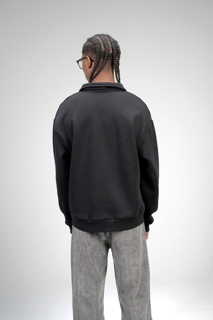 Black “Marble Logo” Oversized Sweatshirt