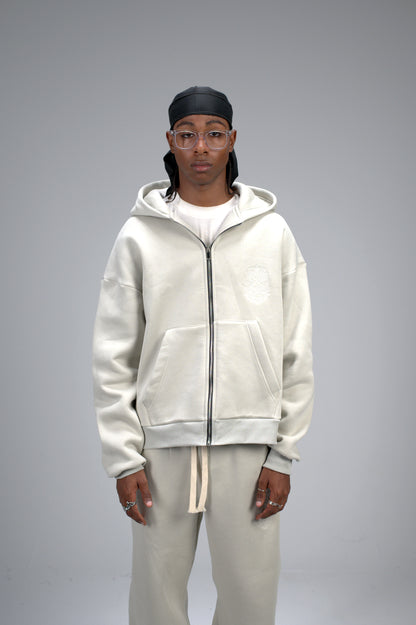 Silver Boxy Embroidered Set