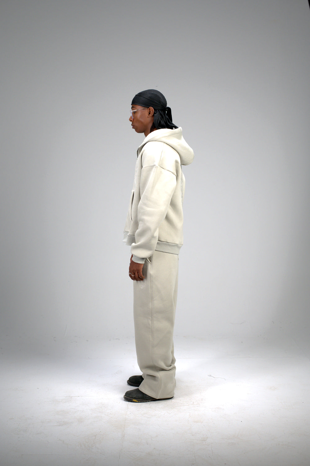 Silver Boxy Embroidered Set