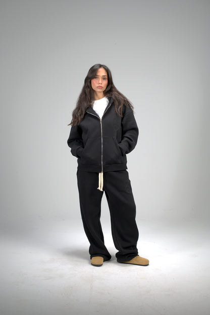 Black Boxy Embroidered Set