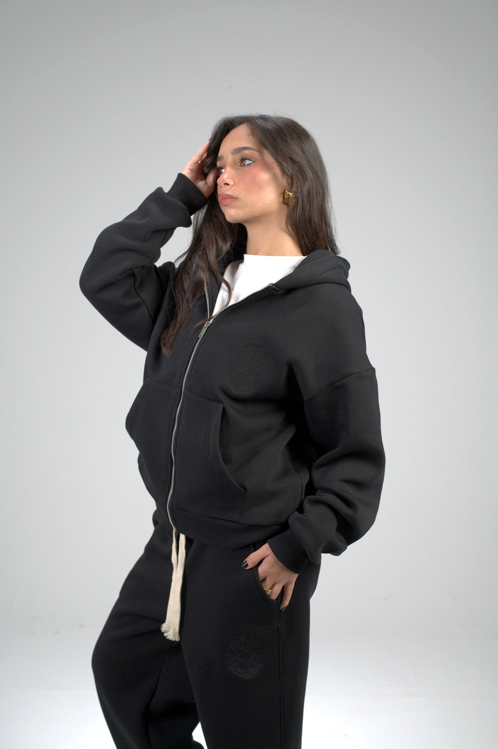 Black Boxy Embroidered Set