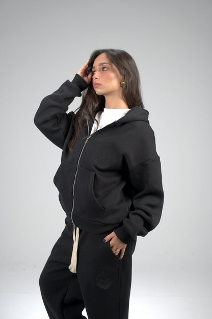 Black Boxy Embroidered Set