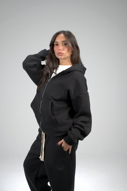 Black Boxy Embroidered Set