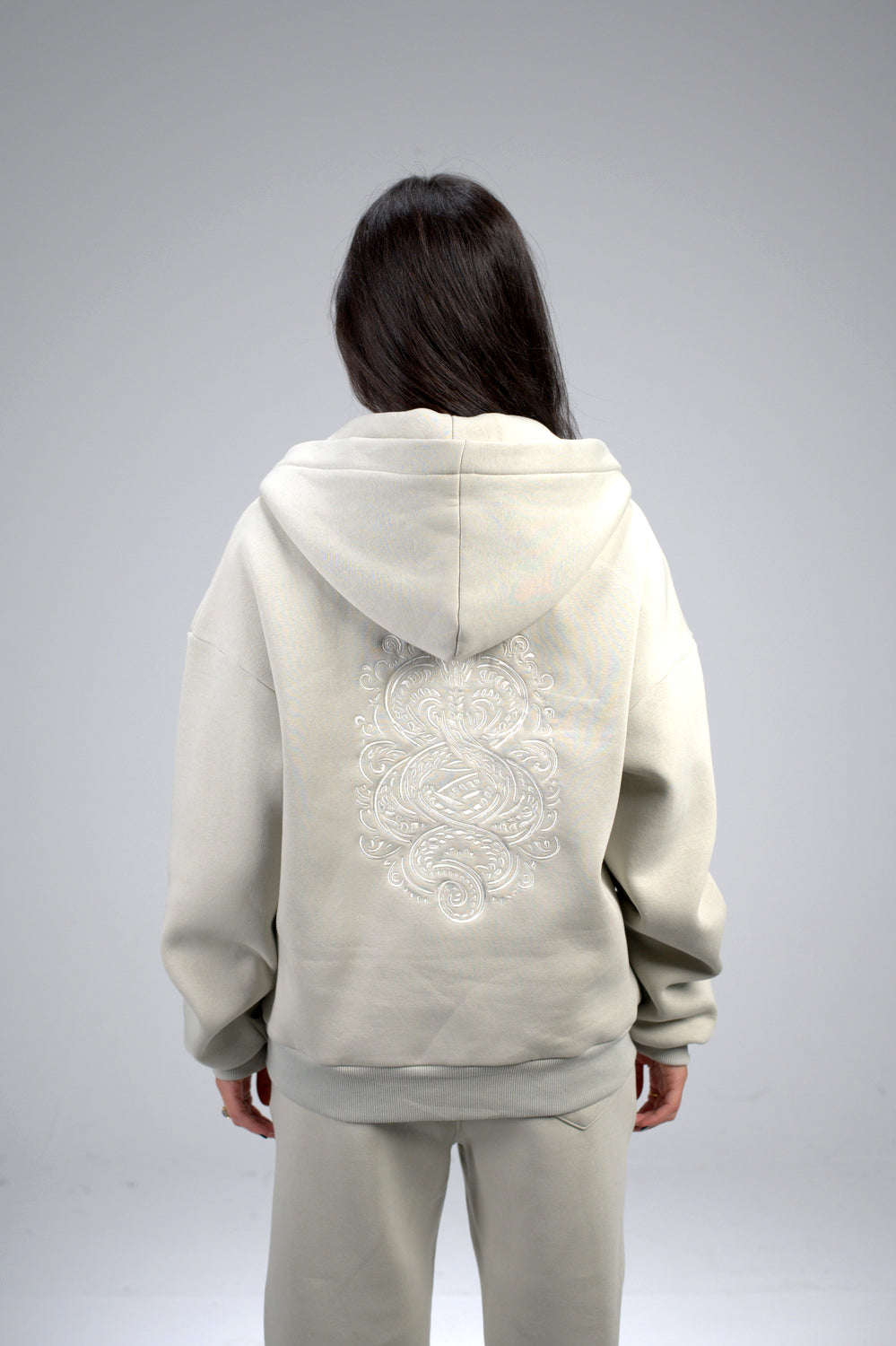 Silver Boxy Embroidered Set