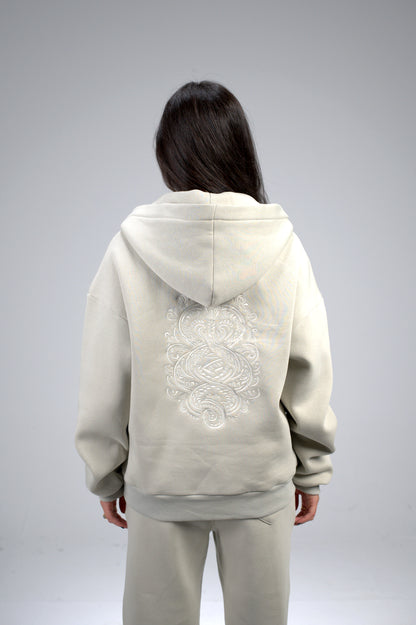 Silver Boxy Embroidered Set