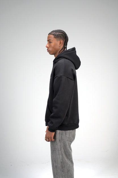 Black “Believe in Yourself” Embroidered Oversized Hoodie