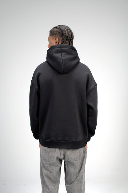 Black “Believe in Yourself” Embroidered Oversized Hoodie