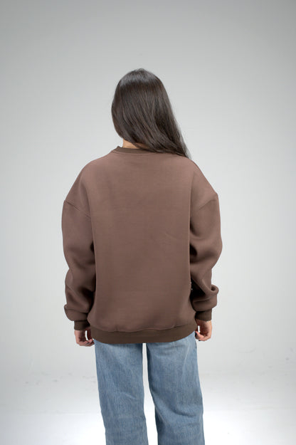 Brown “RUSSELL Original” Printed Oversized Sweatshirt