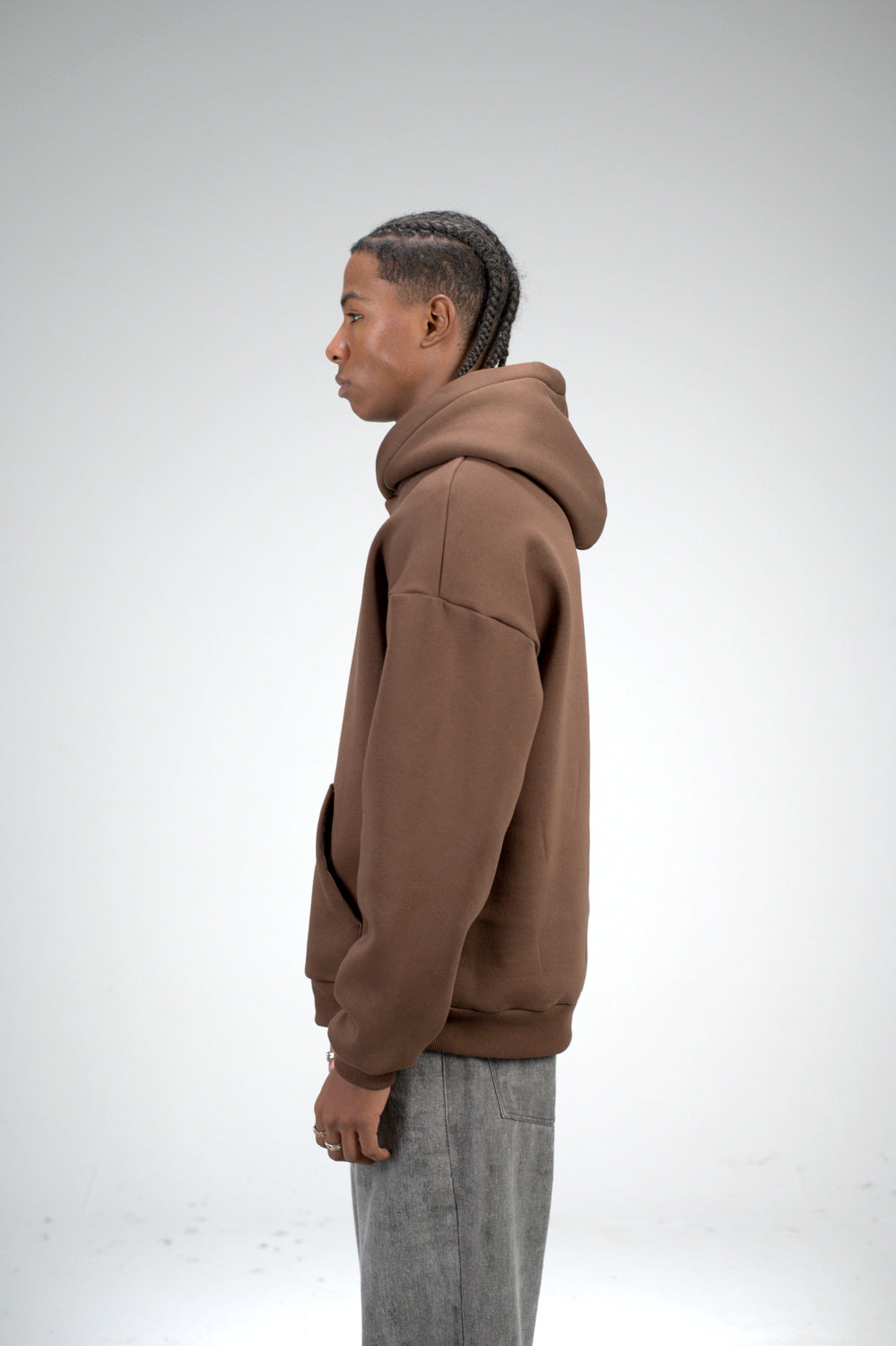 Brown “More Espresso” Embroidered Oversized Hoodie