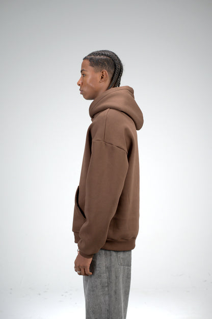 Brown “More Espresso” Embroidered Oversized Hoodie