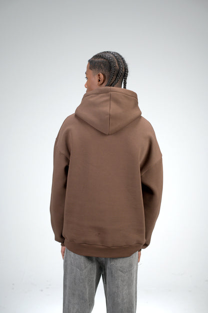 Brown “More Espresso” Embroidered Oversized Hoodie