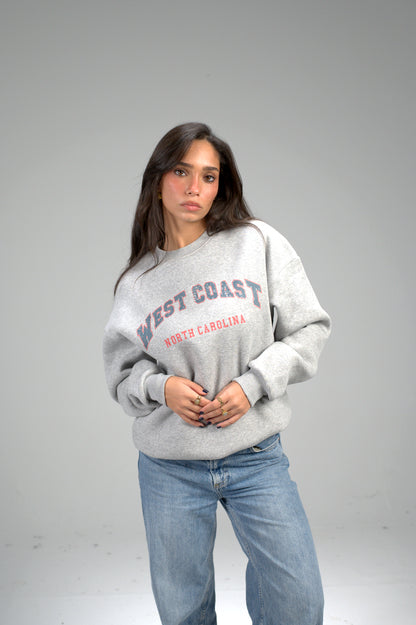 Grey “WEST COAST” Printed Oversized Sweatshirt