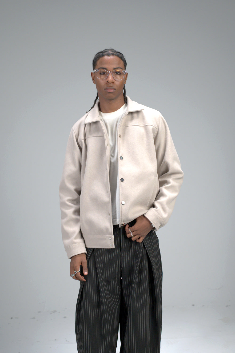 Beige Classic Street Jacket
