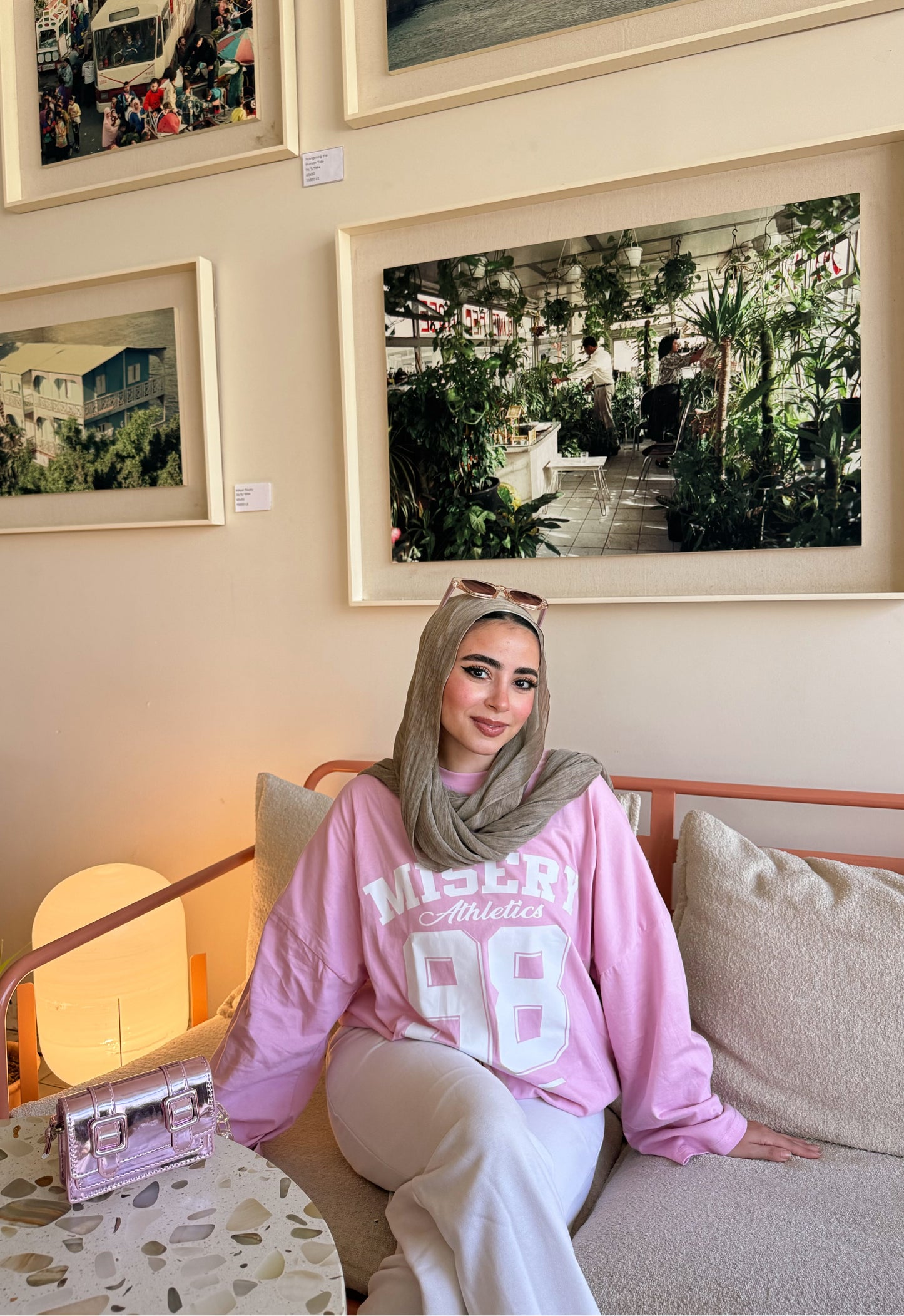 The Misery Athletics Oversized Pink Long Sleeve T-Shirt