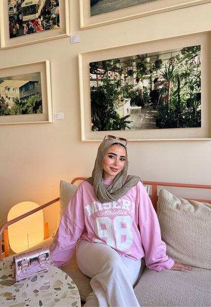 The Misery Athletics Oversized Pink Long Sleeve T-Shirt