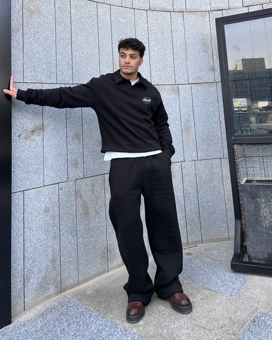 Black wide leg pants unisex