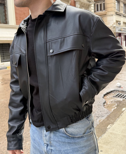 MARBLE Boxy Leather Jacket