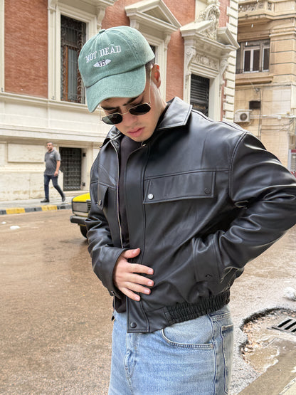 MARBLE Boxy Leather Jacket