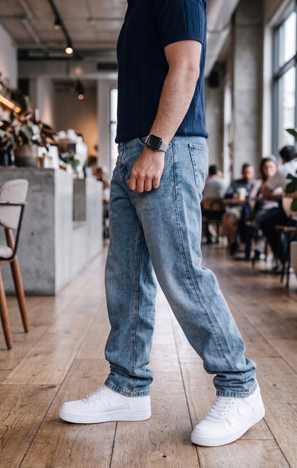 Baggy Denim Jeans - Ice Blue