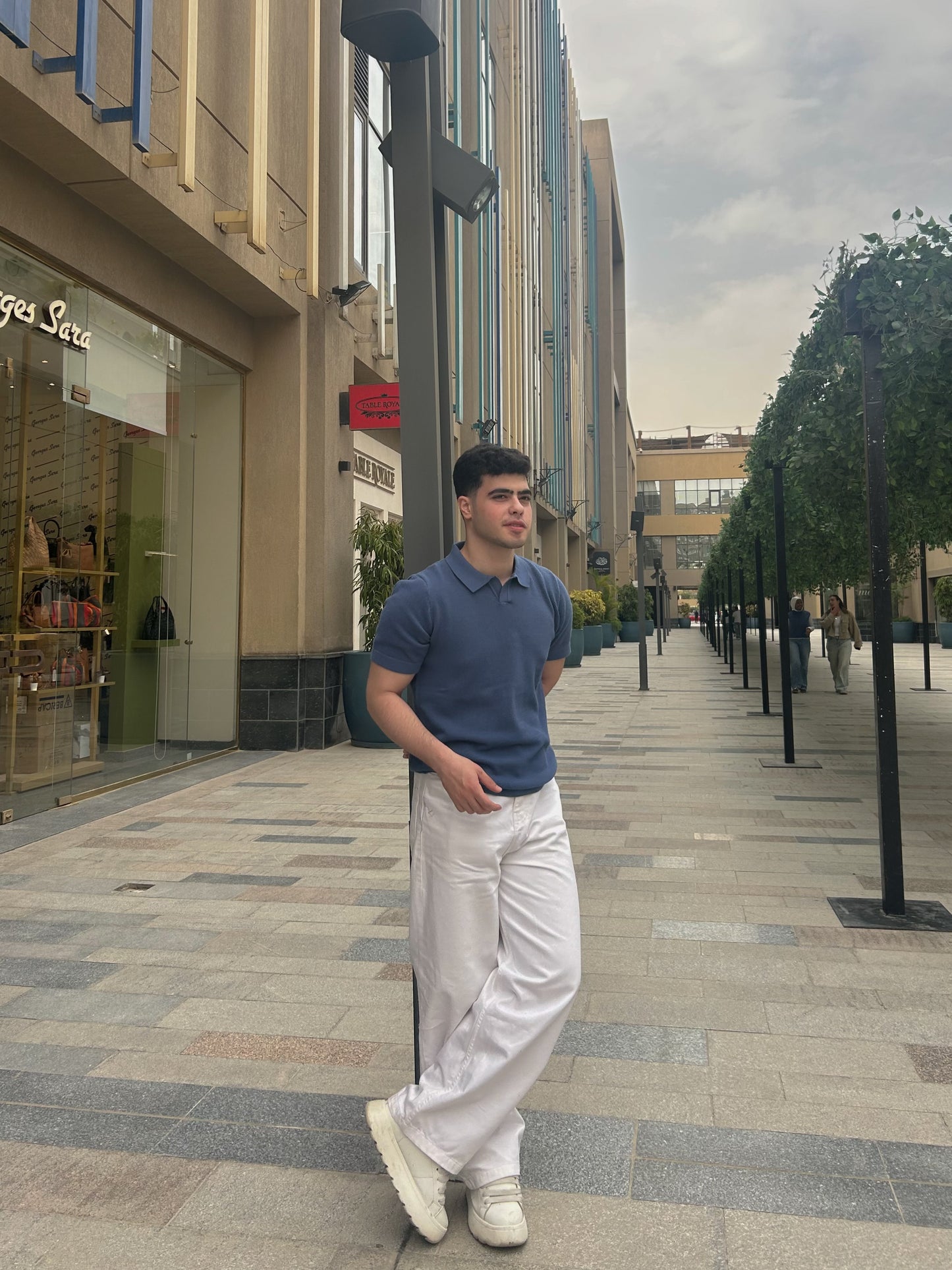 Premium Knit Polo - Dusty Blue