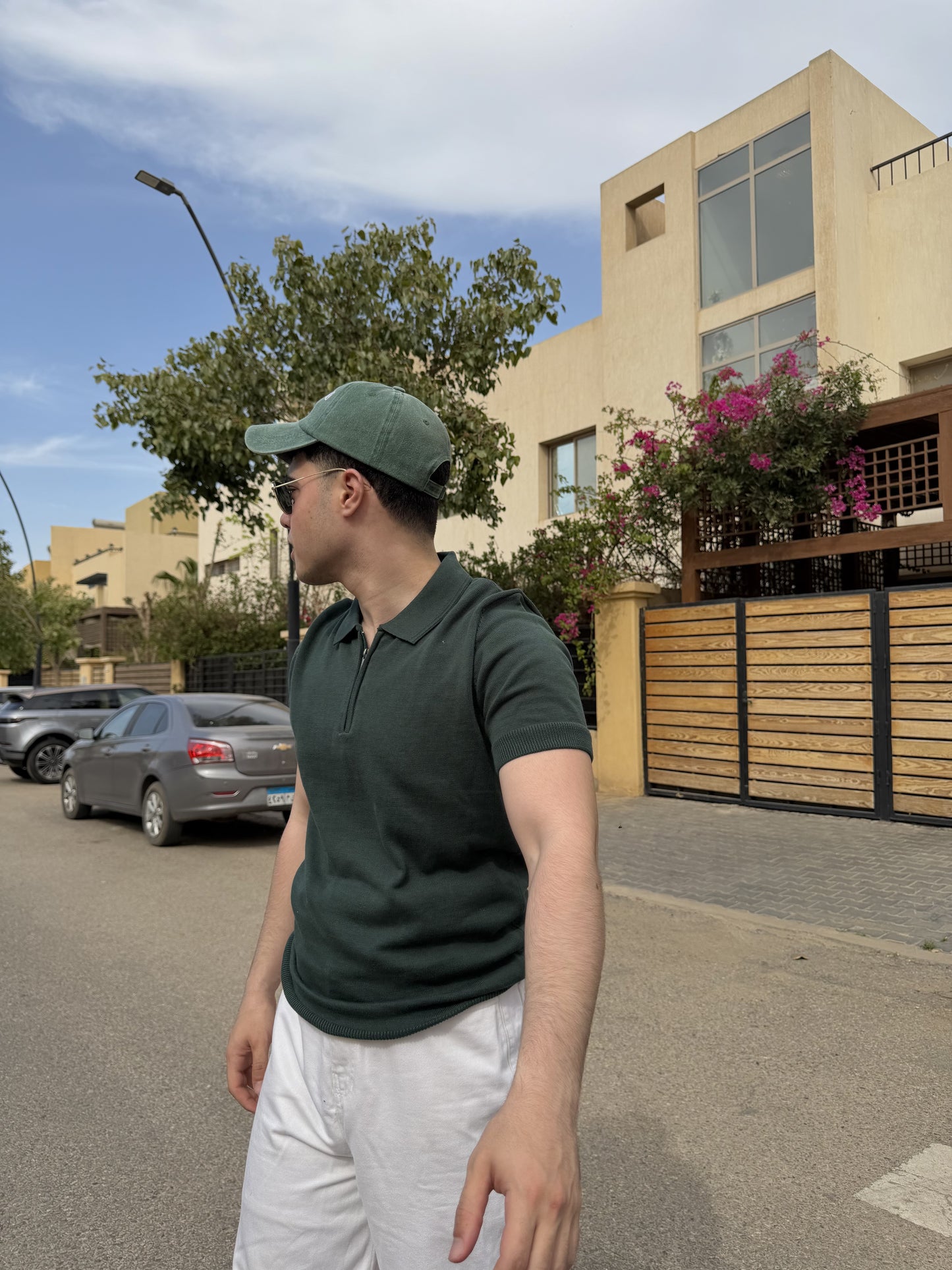 Half-Zip Knit Polo - Forest Green