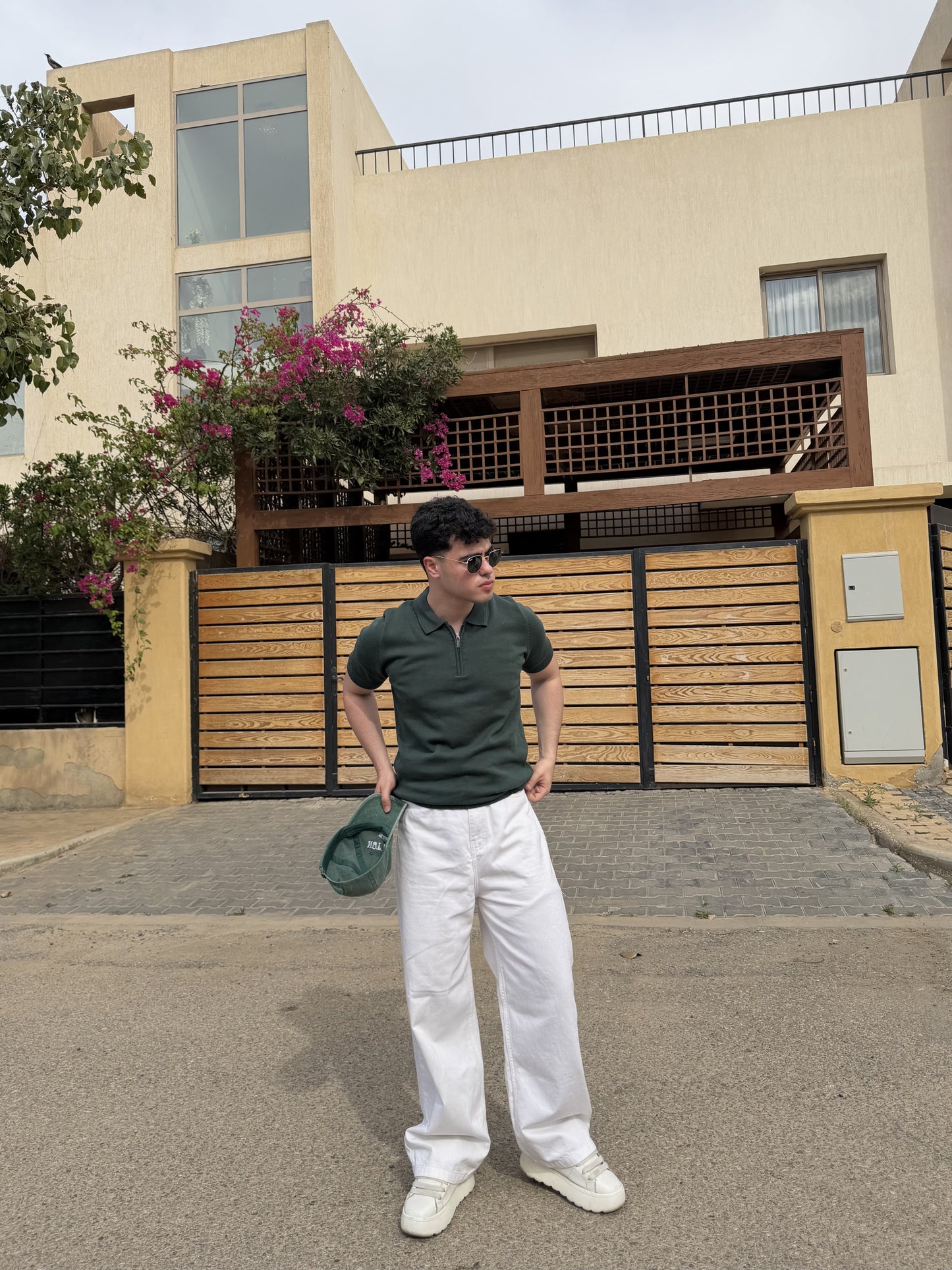 Half-Zip Knit Polo - Forest Green